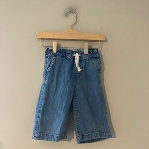 $13 ADD‎ ON Baby Gap Jeans Size elastic waist vintage wide leg crop denim h&m